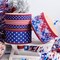 Patriotic Ribbon Wired, 4th of July Reversible Star Flage Ribbon 2.5 Inch x 12 Yards Continuous for Independence